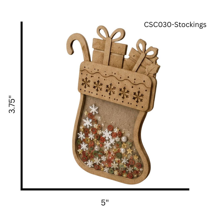 CrafTreat 3D Shaker Chipboards - Stockings Project Size - CSC030