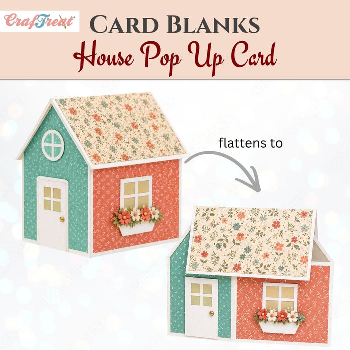 CrafTreat Card Blank - House Pop-up Card CCB009  
