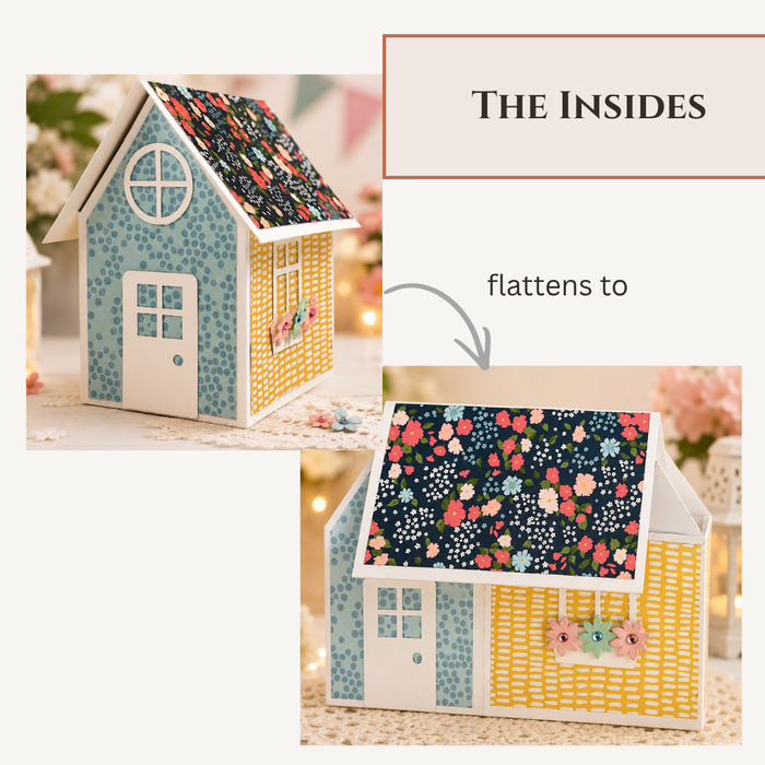 CrafTreat Card Blank House Pop-up Card Card The Insides2 CCB009