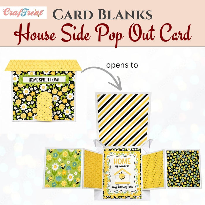 CrafTreat Card Blank - House Side Pop-out Card CCB010