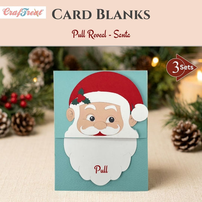 CrafTreat Card Blank - Pull Reveal Santa 3 pcs - CCB013