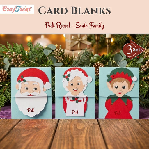 CrafTreat Card Blank - Pull Reveal Santa Family 3 pcs - CCB011