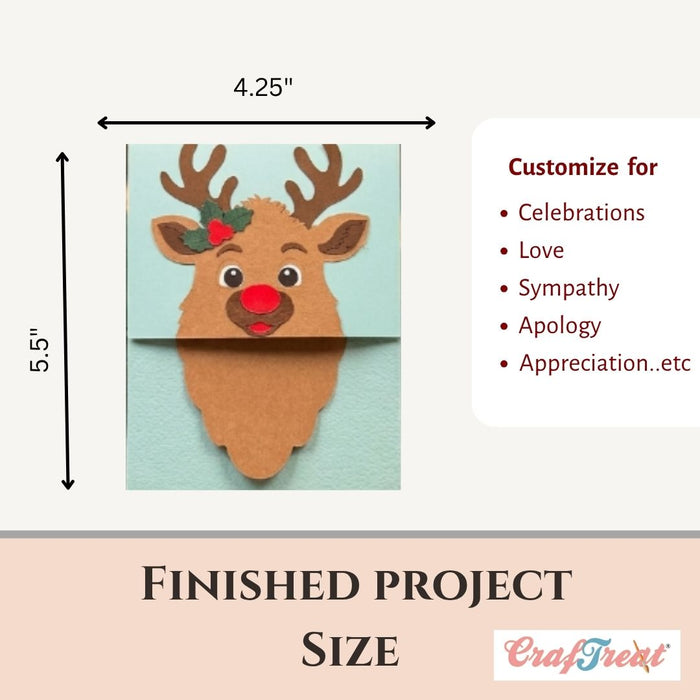 CrafTreat Card Blank - Pull Reveal Winter Friends 3 pcs Finished project size - CCB012