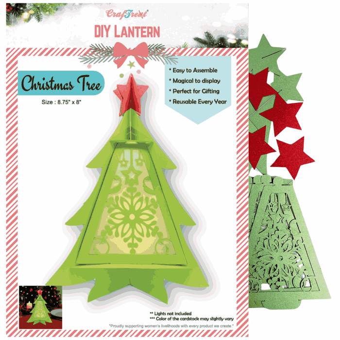 CrafTreat DIY Paper Lanterns - Christmas Tree CTL009 2