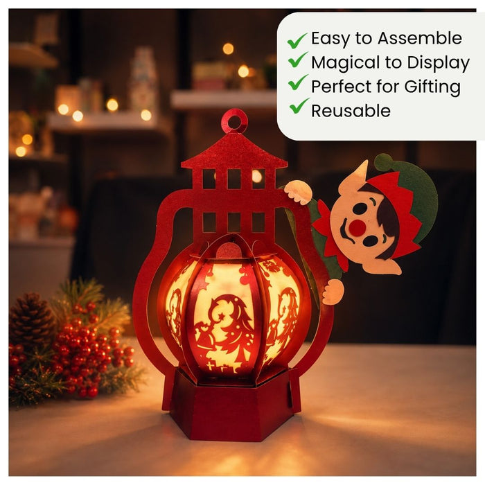 CrafTreat DIY Paper Lanterns - Elf Peeking Instructions - CTL026