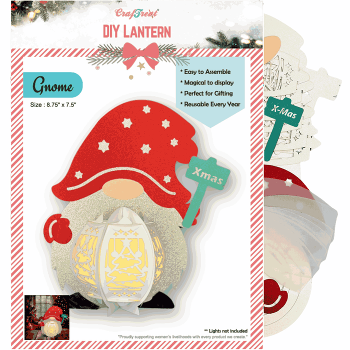 CrafTreat DIY Paper Lanterns - Gnome CTL005 2