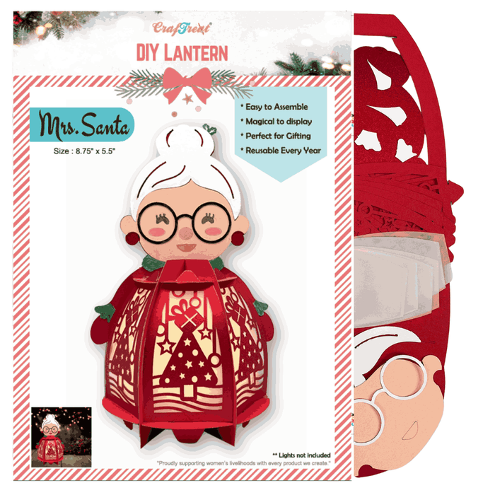 CrafTreat DIY Paper Lanterns - Mrs Santa CTL007 2