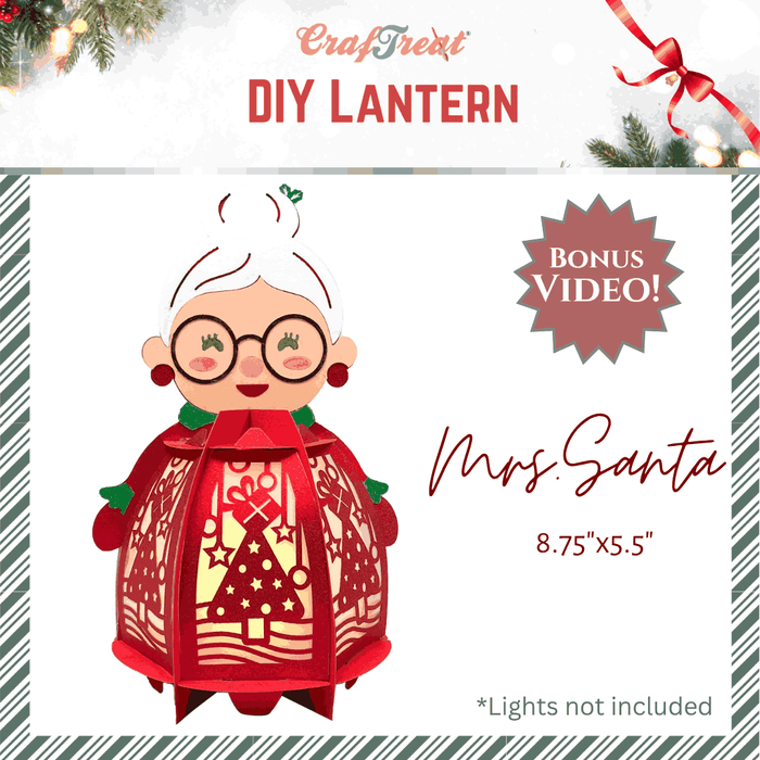 CrafTreat DIY Paper Lanterns - Mrs Santa CTL007