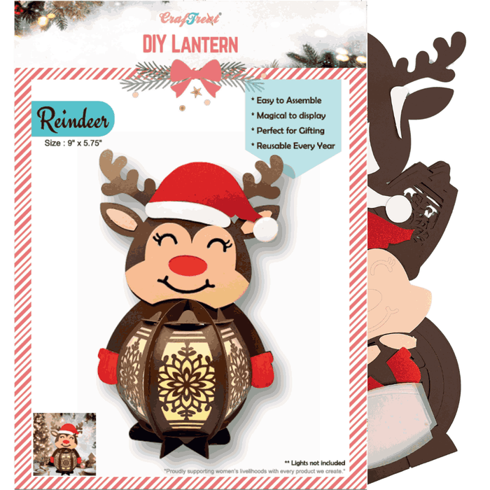 CrafTreat DIY Paper Lanterns - Reindeer CTL0010 2