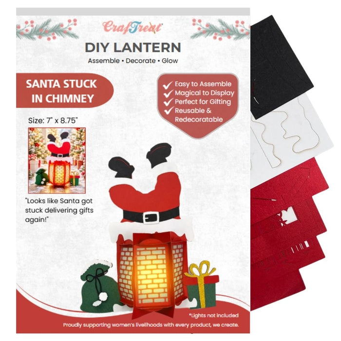 Craftreat DIY Paper Lanterns Santa Stuck in Chimney Inside of the Pack-CTL025