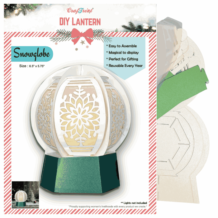 CrafTreat DIY Paper Lanterns - Snowglobe CTL0011 2