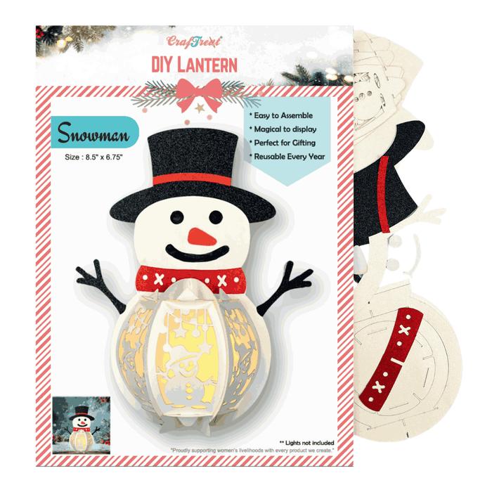 CrafTreat DIY Paper Lanterns - Snowman CTL003 2