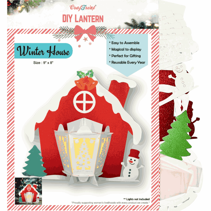 CrafTreat DIY Paper Lanterns - Winter House CTL004 2