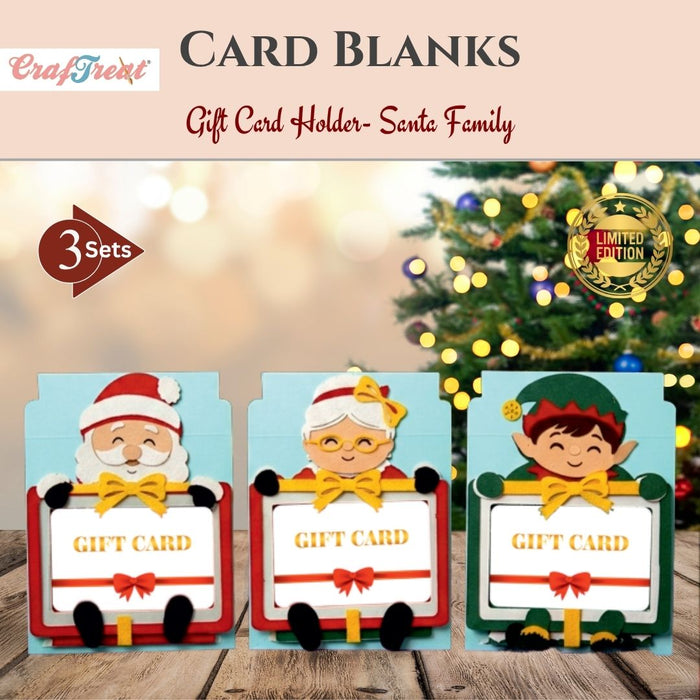 CrafTreat Gift Card Holder Cards - Santa Family