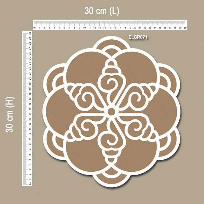 CrafTreat MDF Re-Useable Rangoli Design Sea Shell Mandala