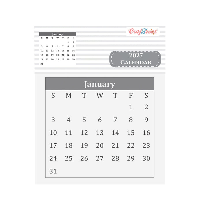 CrafTreat Mini Calendar Pad 3"x4" - 2027-CSS008