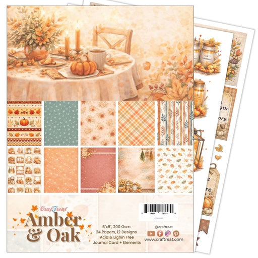 CrafTreat Paper Pad - Amber and Oak 6"x8" CTPP8028     
