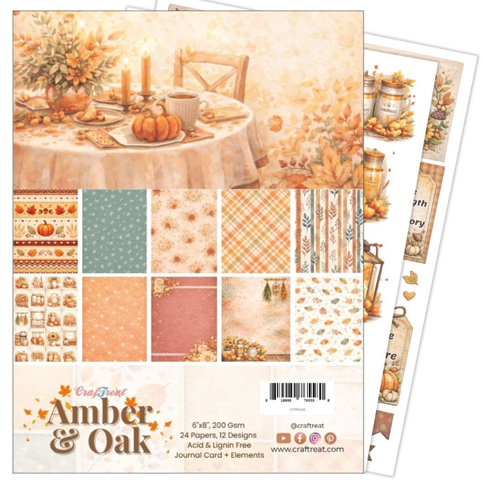 CrafTreat Paper Pad - Amber and Oak 6"x8" CTPP8028     