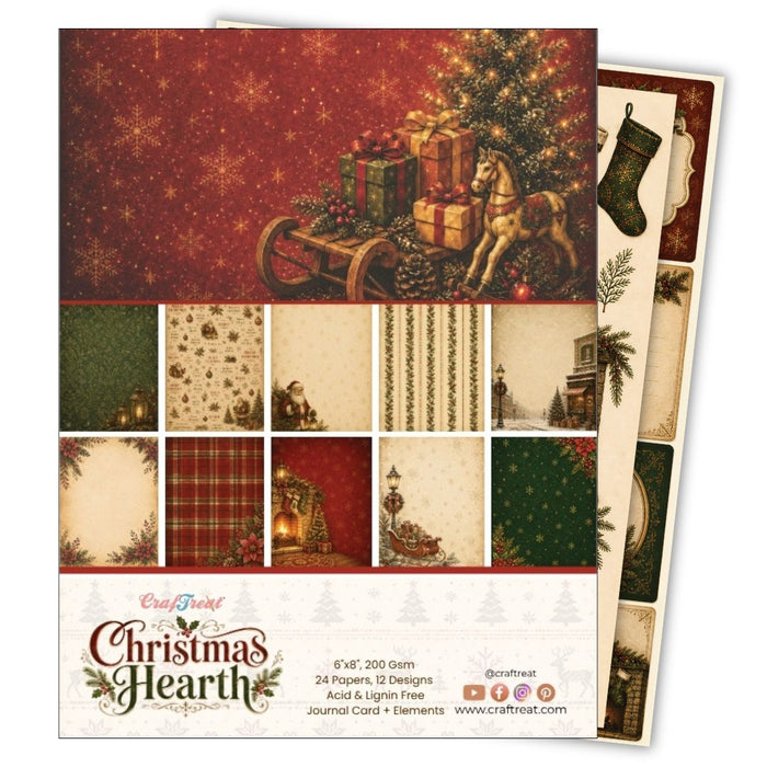 CrafTreat Paper Pad - Christmas Hearth 6"x8" - CTPP8029