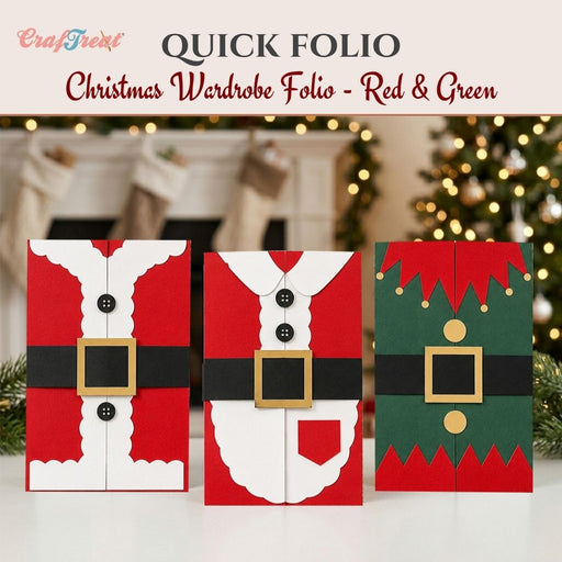 CrafTreat Quick Folio - Christmas Wardrobe Folio - Red & Green - CQF015