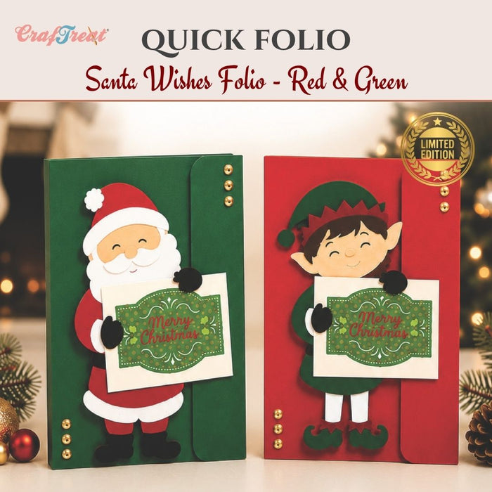 CrafTreat Quick Folio - Santa Wishes Folio - Red & Green