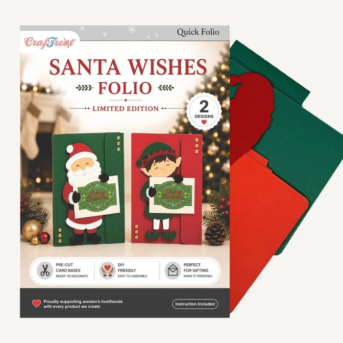 CrafTreat Quick Folio - Santa Wishes Folio - Red & Green