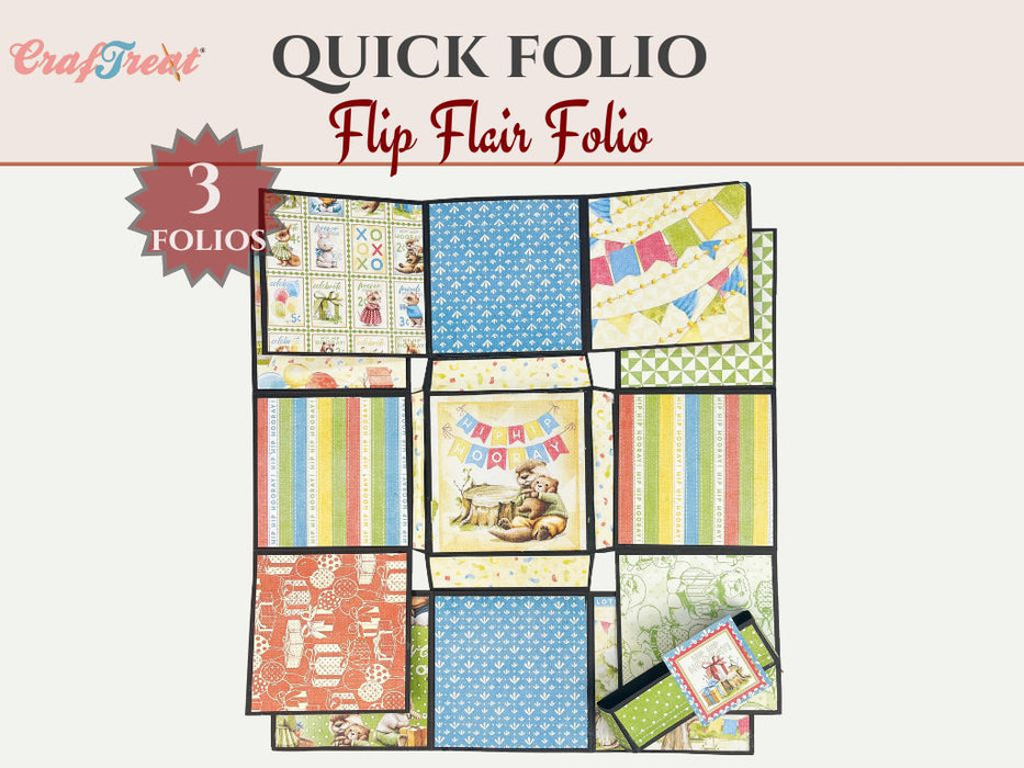 Craftreat Scrapbook Blank Quick Folio - Flip Flair Folio - Black, Kraft and White CQF005