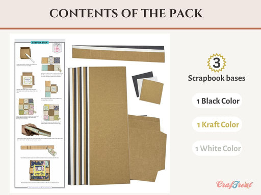 Craftreat Scrapbook Blank Quick Folio - Flip Flair Folio Contents of the Pack CQF005