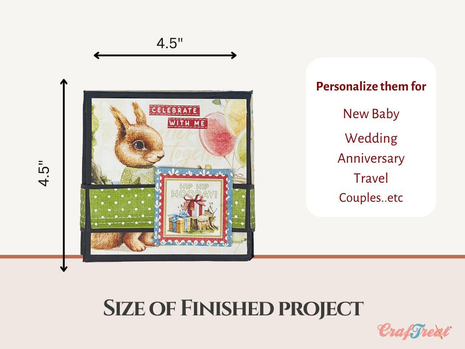 Craftreat Scrapbook Blank Quick Folio - Flip Flair Folio - Black, Kraft and White CQF005