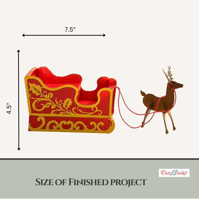 CrafTreat Scrapbook Blank - Sleigh Pull Flap Album Red Finished Project Size CAB054