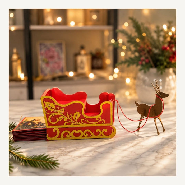 CrafTreat Scrapbook Blank - Sleigh Pull Flap Album Red Project CAB054