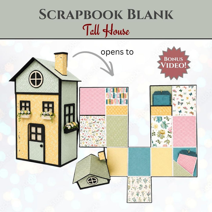 CrafTreat Scrapbook Blank - Tall House - Black CAB051