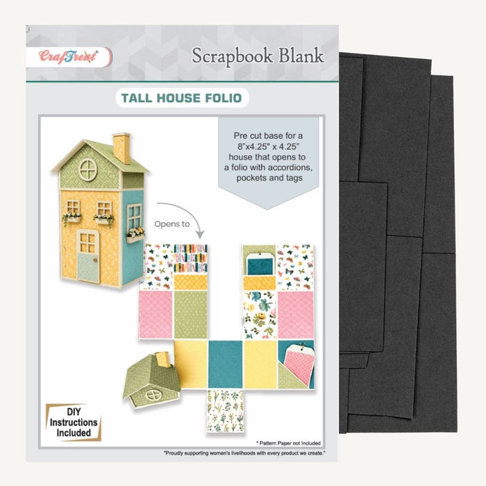 Craftreat Scrapbook Blank Tall House Black Inside of the Pack CAB051