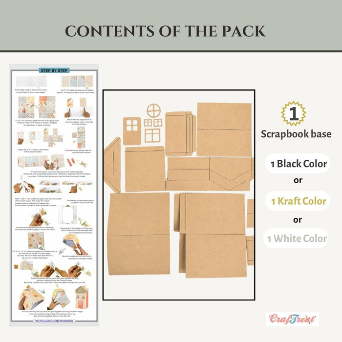 Craftreat Scrapbook Blank Tall House Kraft Contents of the Pack CAB052