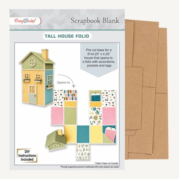 Craftreat Scrapbook Blank Tall House Kraft Inside of the Pack CAB052
