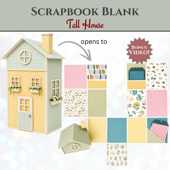 CrafTreat Scrapbook Blank - Tall House - White CAB053