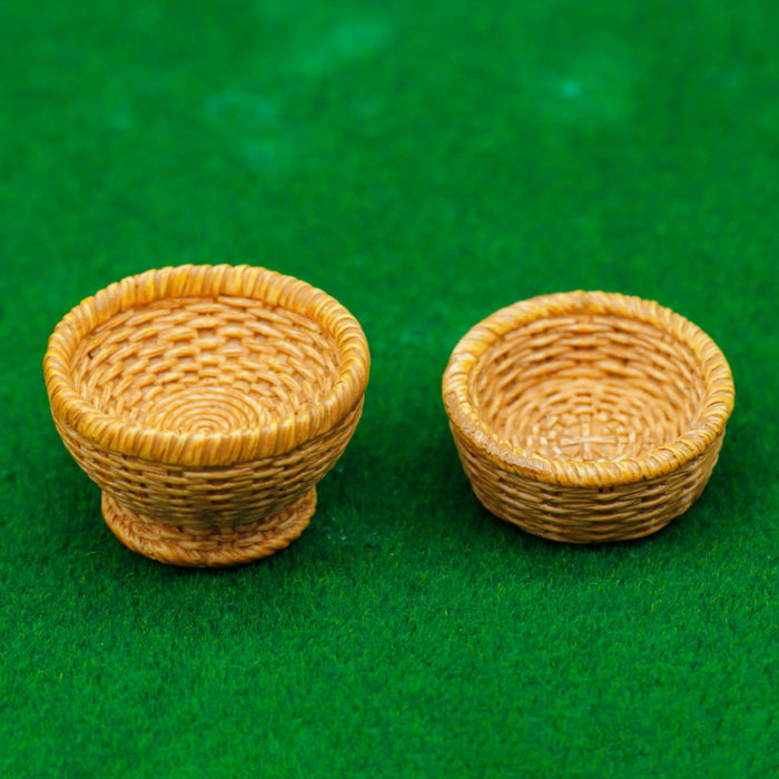 Miniature Model Bamboos Fruit Basket 2Pcs D1580-B