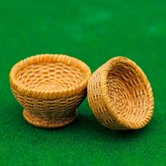 Miniature Model Bamboos Fruit Basket 2Pcs D1580-B