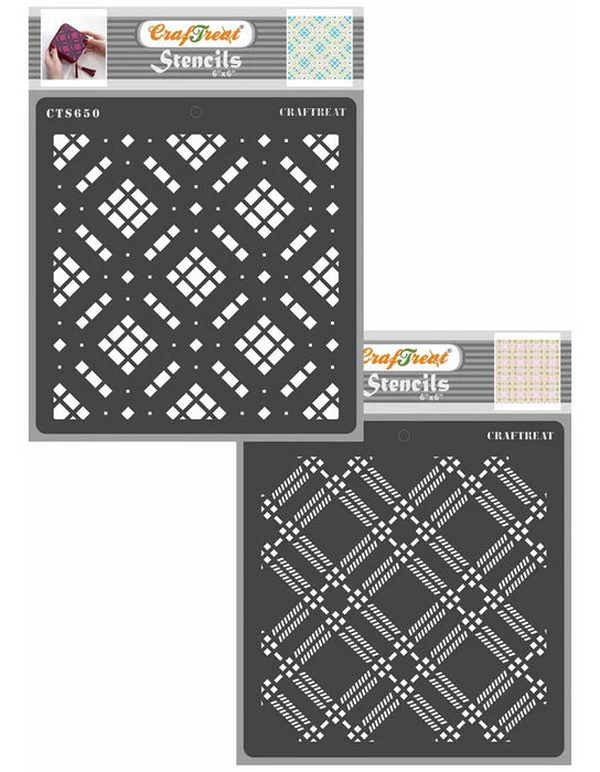 CrafTreat 2 Step Plaid IV StencilCTS650