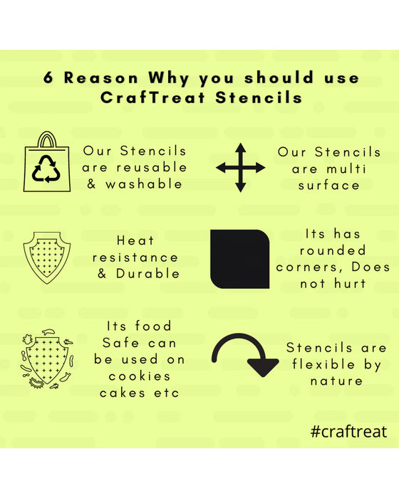 CrafTreat Reusable Steampunk Stencils For Painting On
