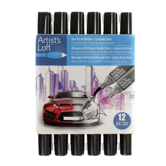 ARTIST'S LOFT DUAL TIP MARKERS, COOL GRAY COLORS, NEW