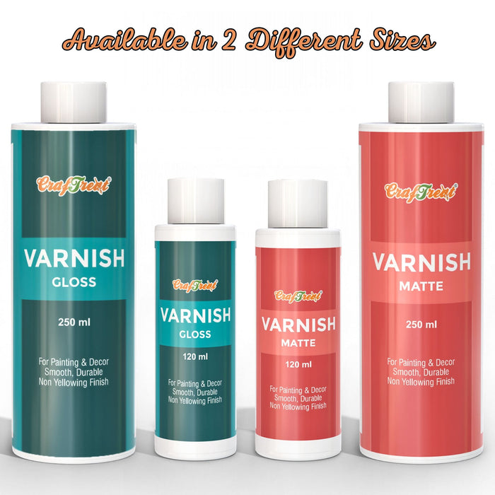 Buy Acrylic Matte & Gloss Varnish Available in Different Size Online | CrafTreat 