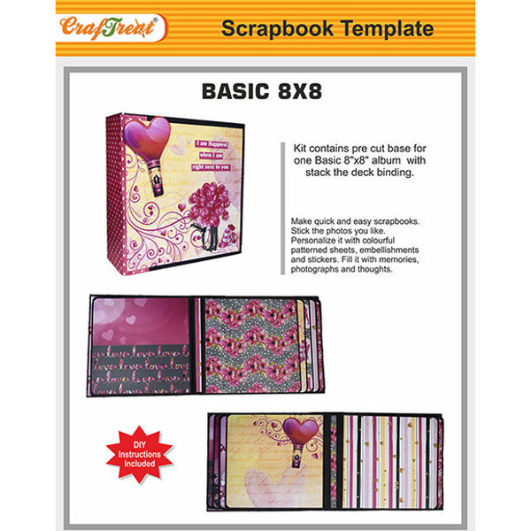 CrafTreat Basic 8x8 Scrapbook Templates