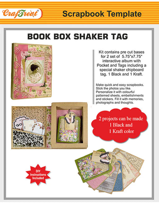 CrafTreat Book Box Shaker Tag Scrapbook Templates