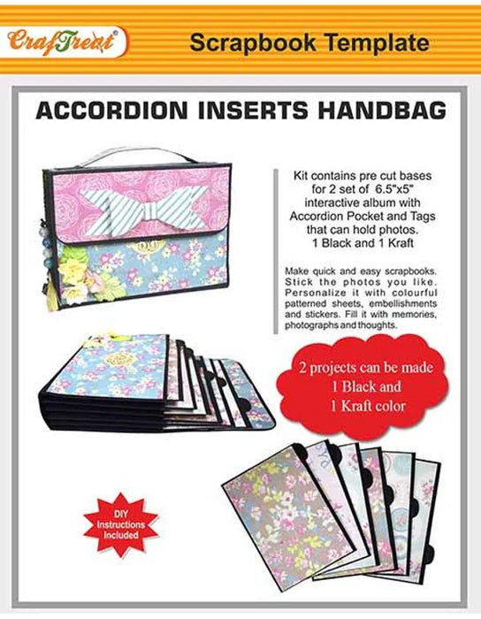 CrafTreat Accordion Inserts Handbag Scrapbook Templates