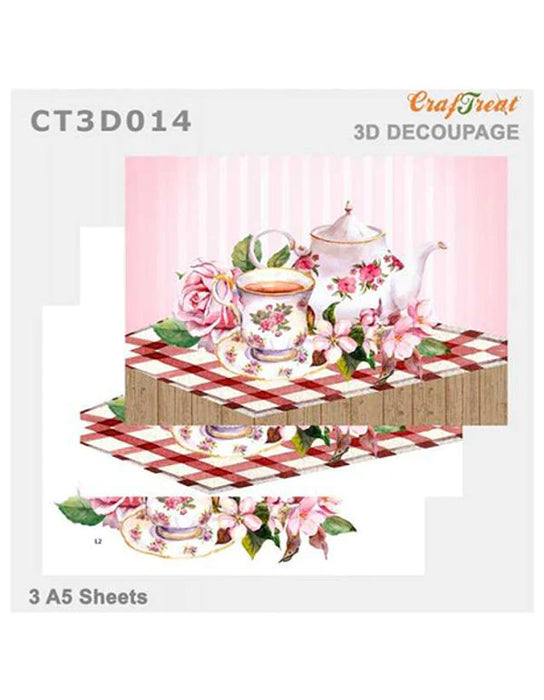 CrafTreat Tea Time 3D Decoupage Sheet Die Cuts A5