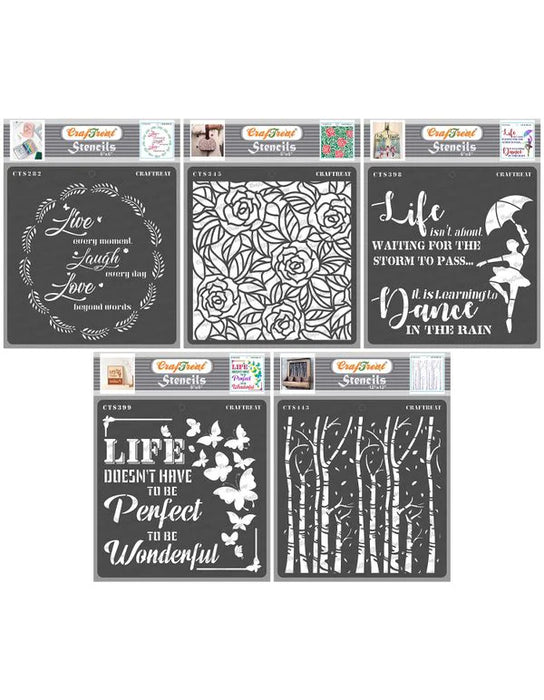 CrafTreat Life Quotes Bundle (5 Pcs) 6x6 InchesCTSBL005