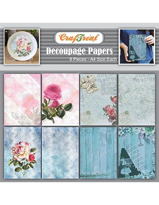 CrafTreat Rose and Lace Decoupage Paper A4