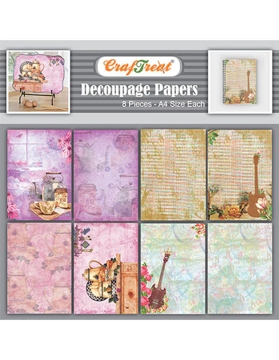 CrafTreat Kitchen and Guiter Decoupage Paper A4