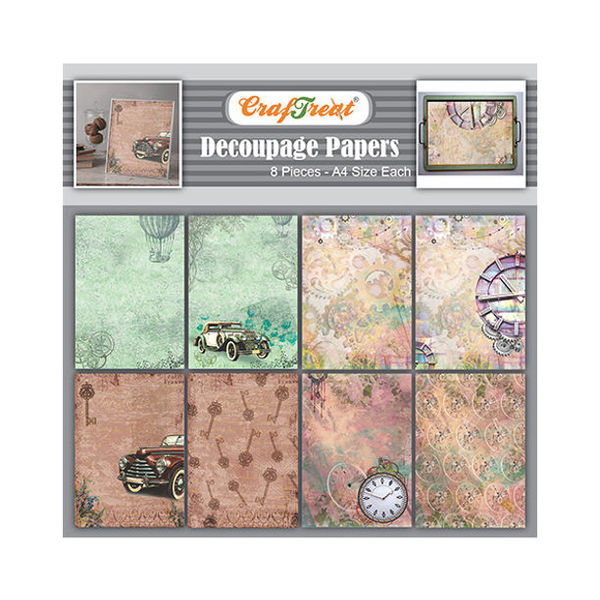 CrafTreat Cars and Gears Decoupage Papers A4